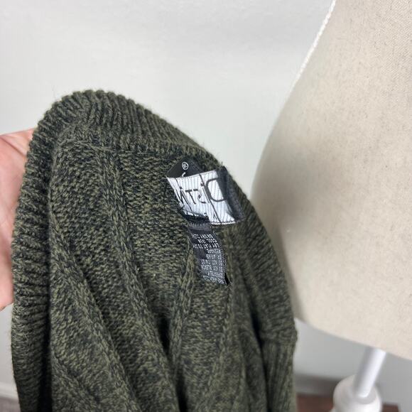 Vintage Distinctive Olive Green Belted Cardigan Dark Academia Cottagecore S - Picture 9 of 9